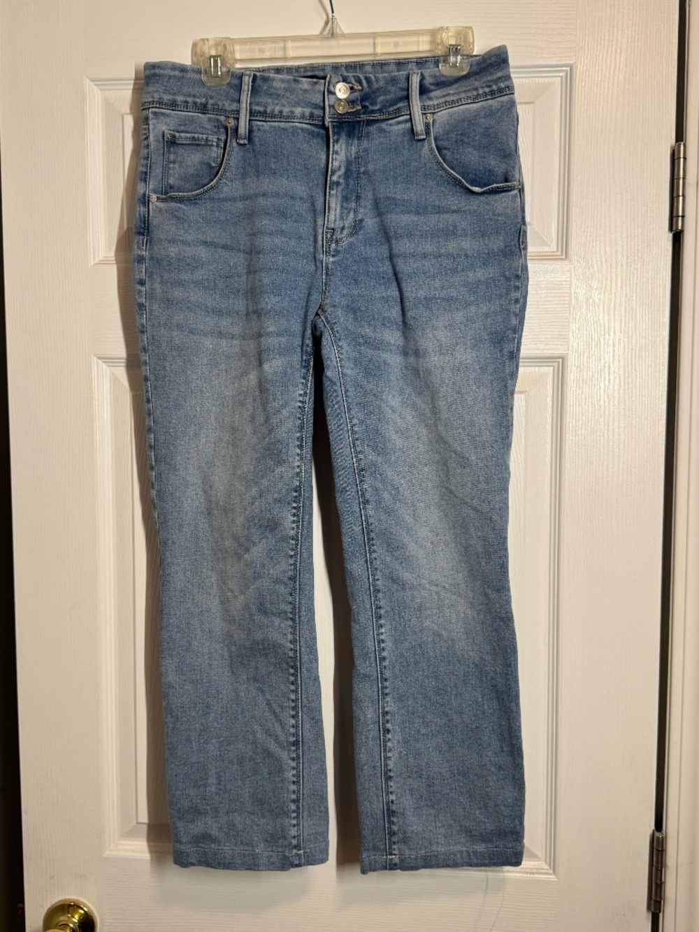 Hudson Jeans Size 8 Medium Wash Stretch Denim Double Button Mid Rise